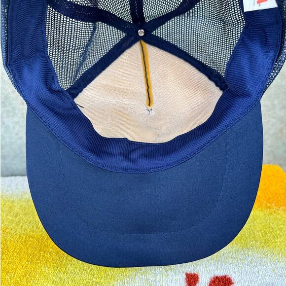 Vintage 80s Nasa Kennedy Space Station Trucker Hat One Size Mesh Back Navy USA - Picture 5 of 8